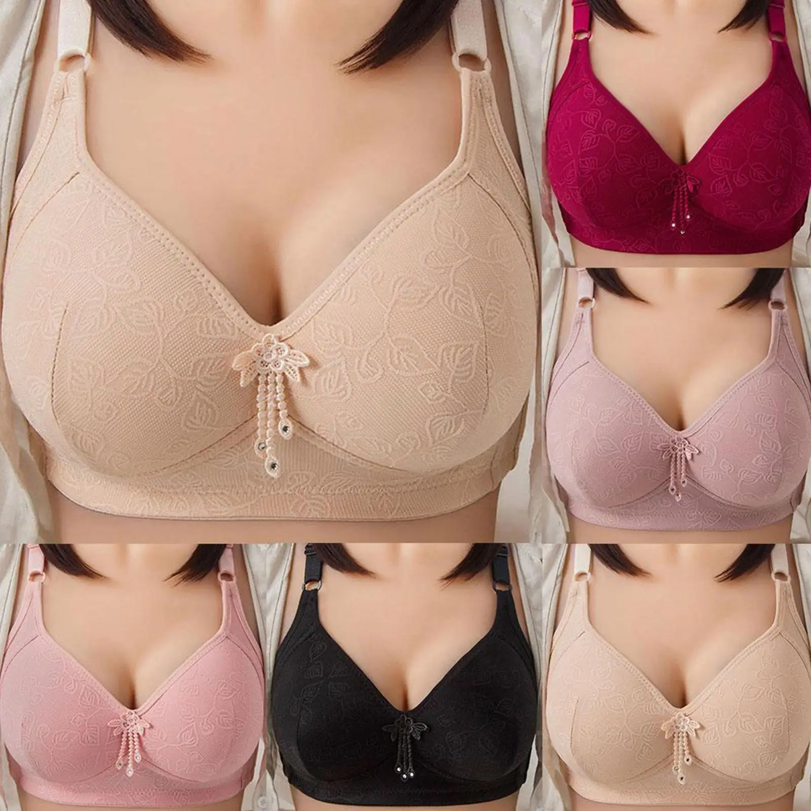 

Женские кружевные бюстгальтеры размера плюс, женское нижнее белье с цветочным рисунком, сексуальное нижнее белье без ободков, хлопковое ды...