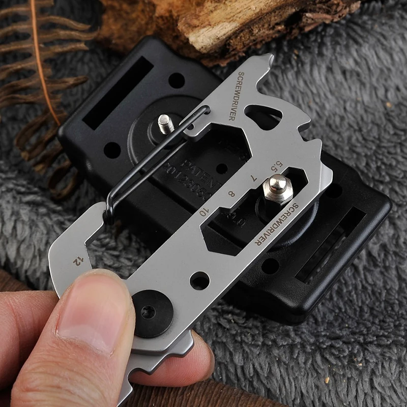 

Multifunction Climbing Carabiner EDC Keychain Gear Outdoor Tools Camping Hiking Stainless Steel Wrench Bottle Opener