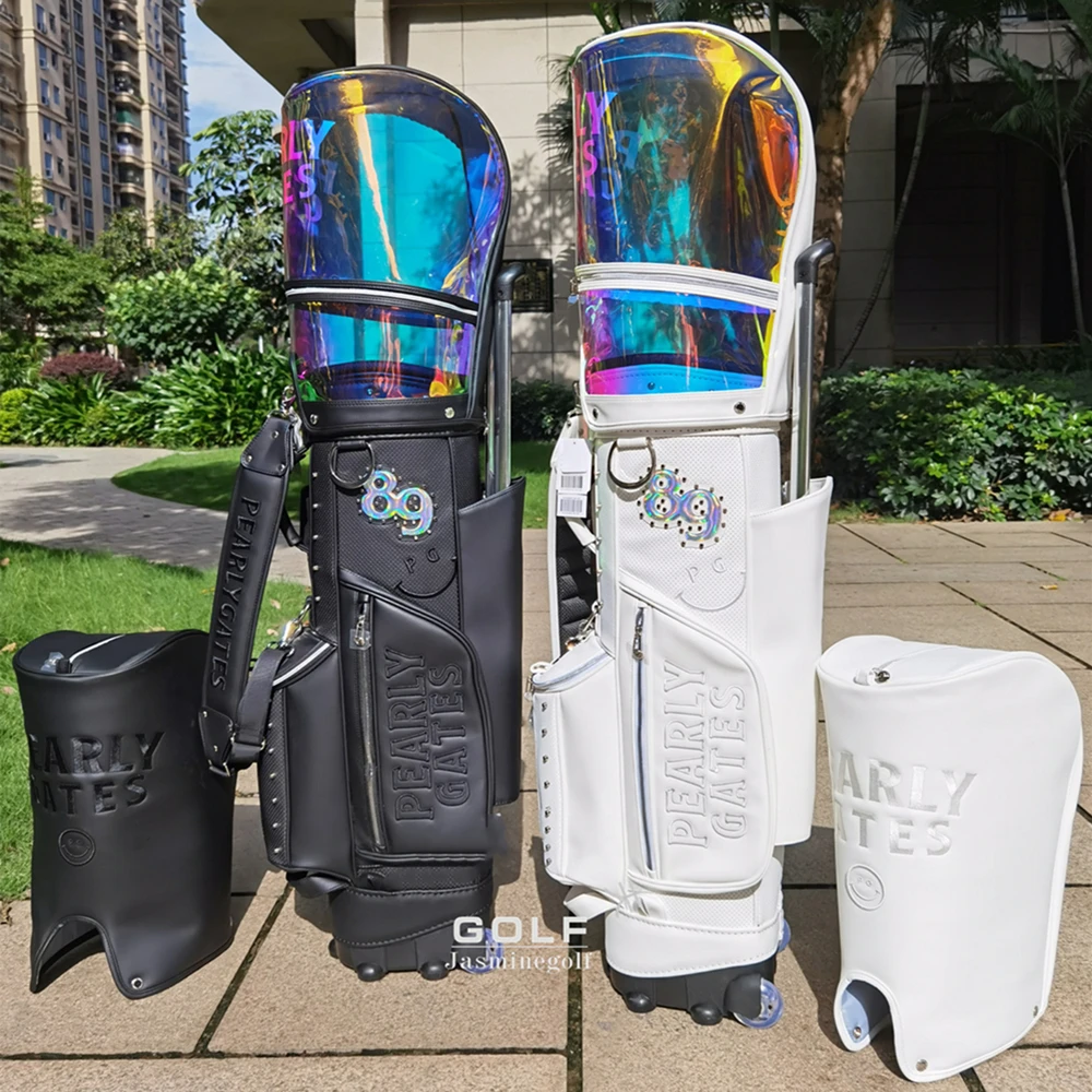 

2023 New PG Golf Caddy Bag PU Classic Club Stand Bag Crystal Double Covers Ball Bag With Wheels