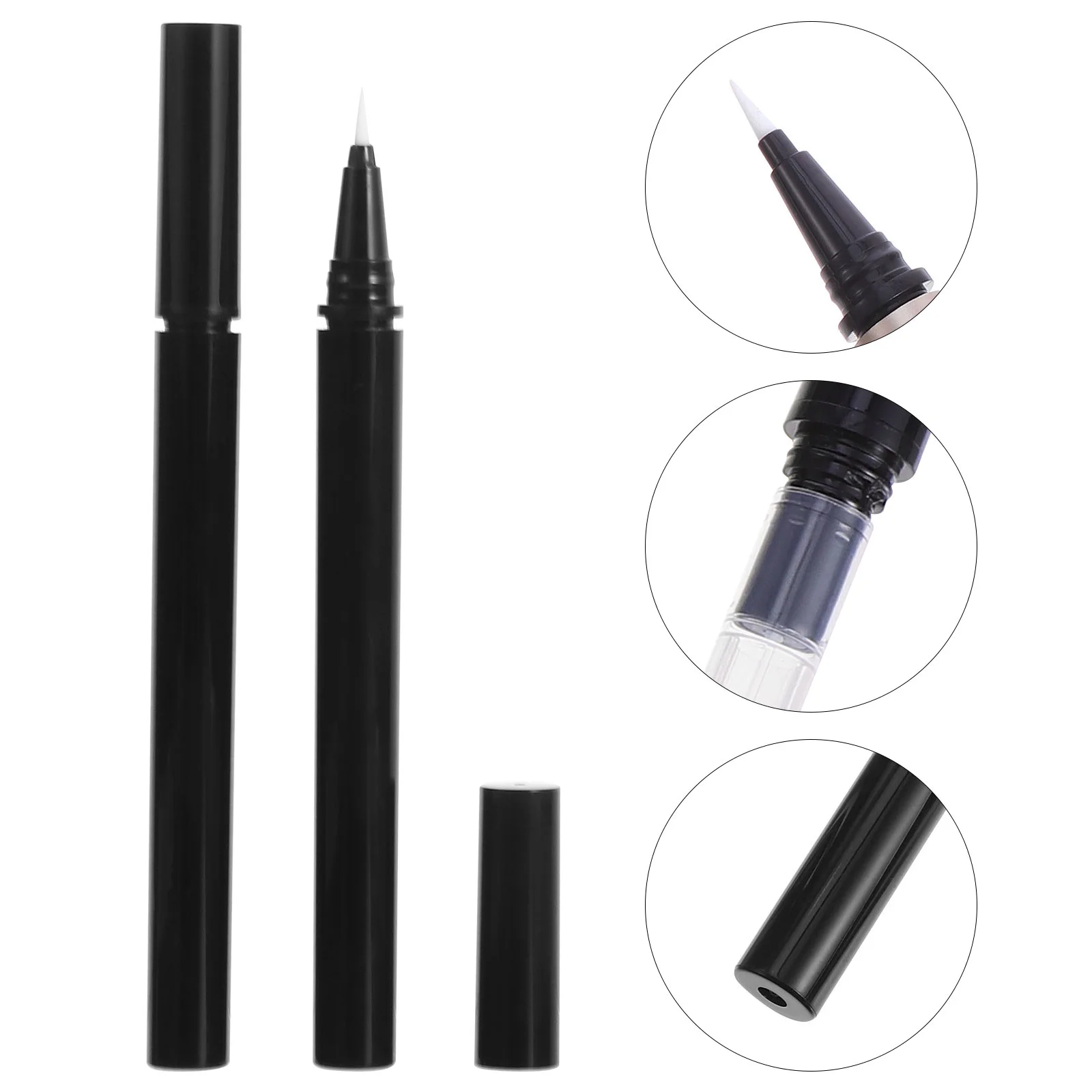 

3 Pcs Liquid Eyeliner Black Pen Empty Tube Refillable Container Applicators Plastic DIY