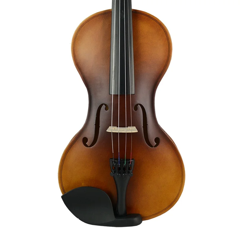 4/4 Full Size Violin Fiddle With Case Row Bridge Satin Finish Vintage Student Basswood Violin Gourd Shaped Handmade Violin KIT enlarge