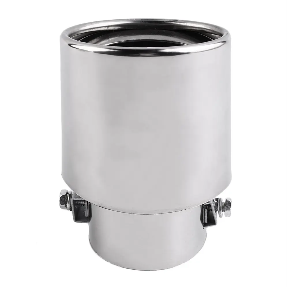 

Chrome Stainless Steel Car Rear Exhaust Pipe Universal Round Tail Muffler