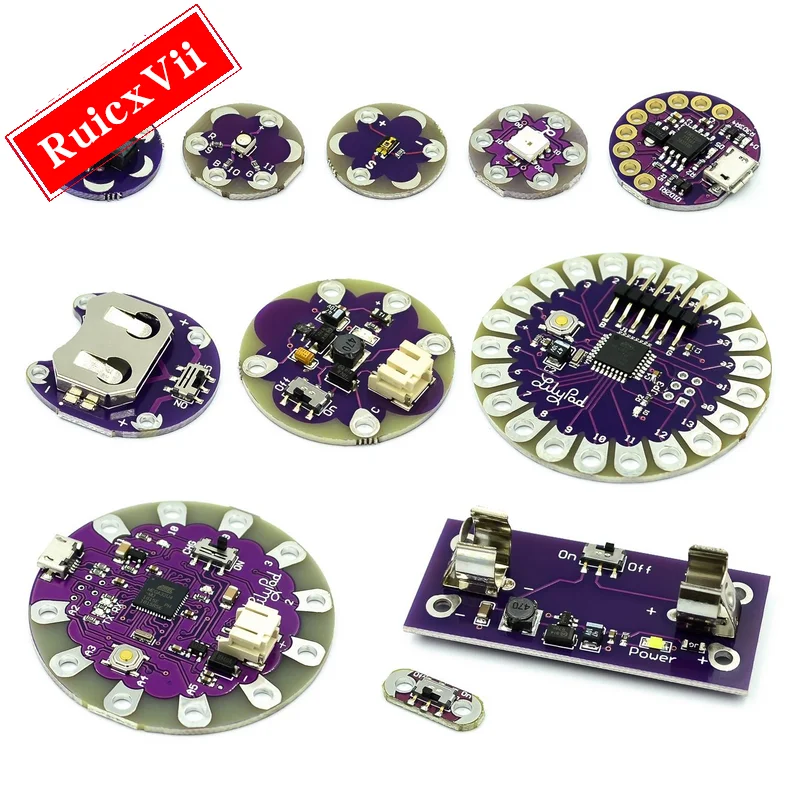 ATmega32U4 ATMEGA328P LilyPad 328 для Arduino DIY Kit Micro USB ATtiny85 LilyTiny формирователь материнской платы WS2812 RGB CR2032 TEMT6000