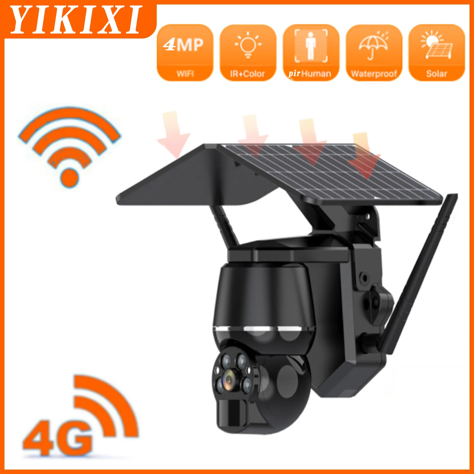 

MP44G SIM-камера видеонаблюдения на солнечной батарее, полноцветные беспроводные PTZ-камеры для мониторинга, батарея, инфракрасная камера с обна...