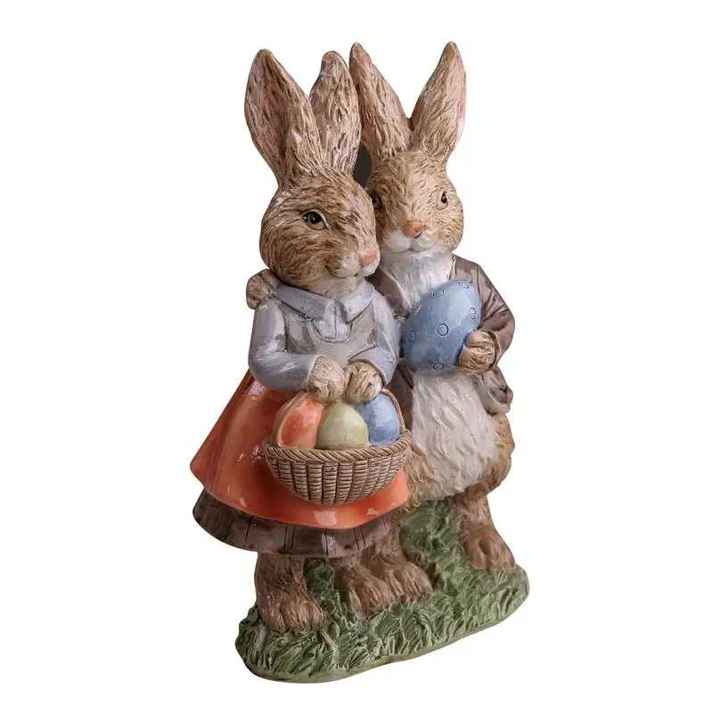 

Easter Rabbit Bunny Ornaments Landscape Figurine Resin Craft Decoration