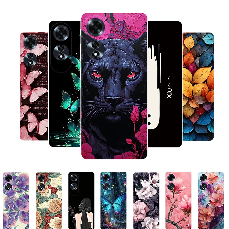 Para OPPO A60 4G Capa A 60 Animal TPU macio protetora de silicone para CPH2631 traseira OPPOA60 telemóvel