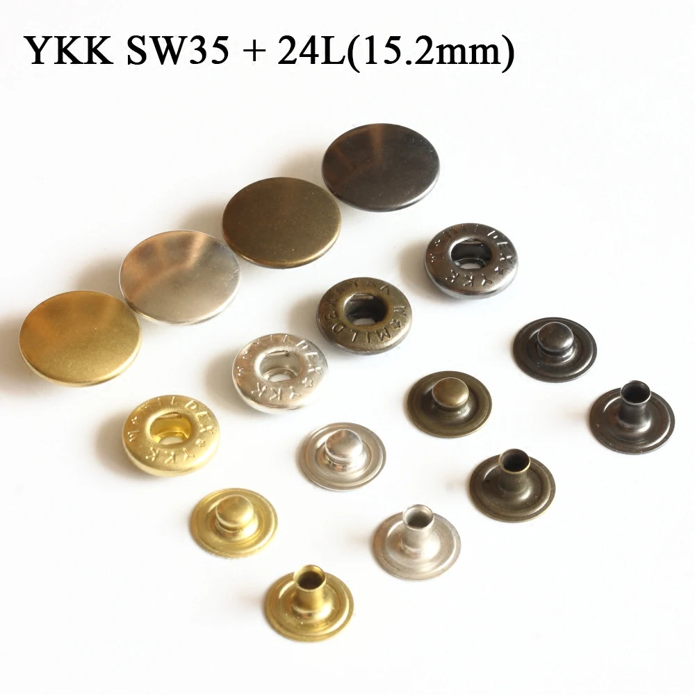 

10 Pieces of Genuine Japanese YKK Pure Brass Four-in-one S Spring SW35+24L (15.2mm Buckle Surface) Handmade Leather Hardware