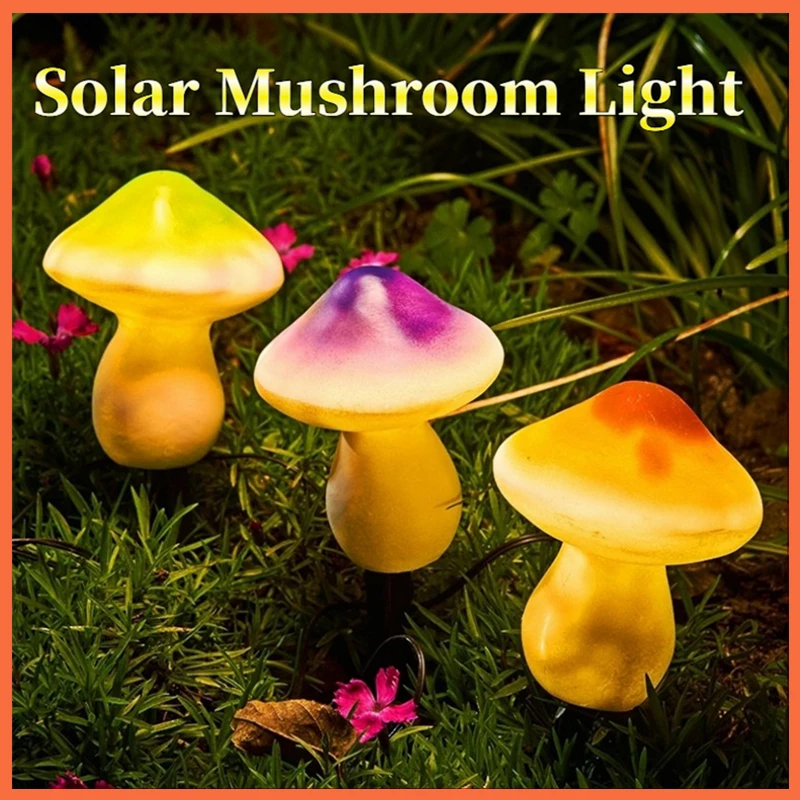 

Outdoor Waterproof Solar Garden Lights Mushroom Yard Light 2 Modes Cute Landscape Lamp 3Pcs/set Path Decor for Lawn/patio