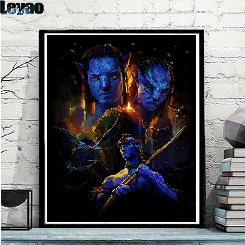 

5D «сделай сам», полноразмерная круглая Алмазная картина «Аватар», постер фильма, вышивка крестиком, мозаика Стразы для рукоделия Dector