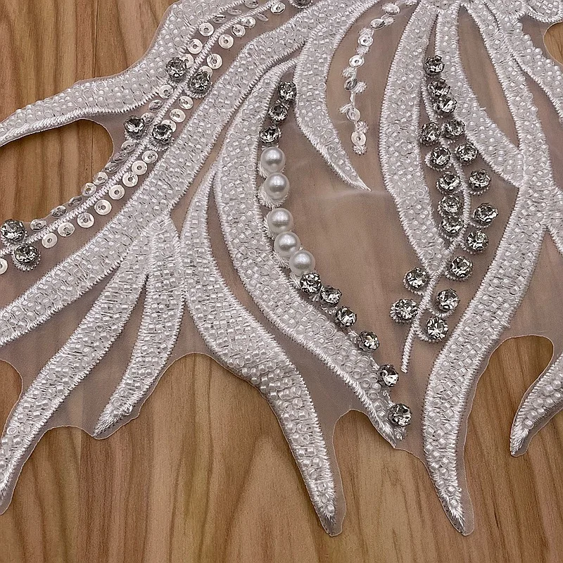 Вышитый стеклянный бисер бриллиантовый воротник аксессуары для свадебного