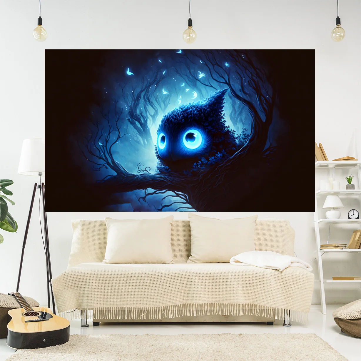 

Cute Creature Forest Artwork Glowing Panorama Decorated Family Dorm Tapestries