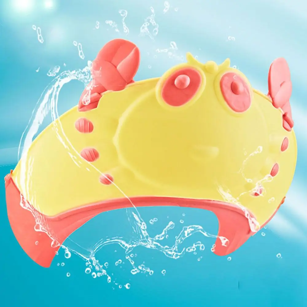 

Cute Toddler Hair Wash Hat Crab Ear Protection Cartoon Infant Shampoo Cap Baby Bath Hat Head Cover Bath Visor Hat