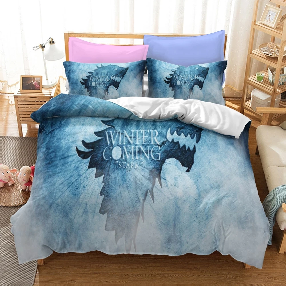 

3D Printed Bedding Set Thrones Comforter Duvet Cover Pillowcase US/EU/UK Full Size Queen King Bed Quilt Cover Set NO Bed Linen
