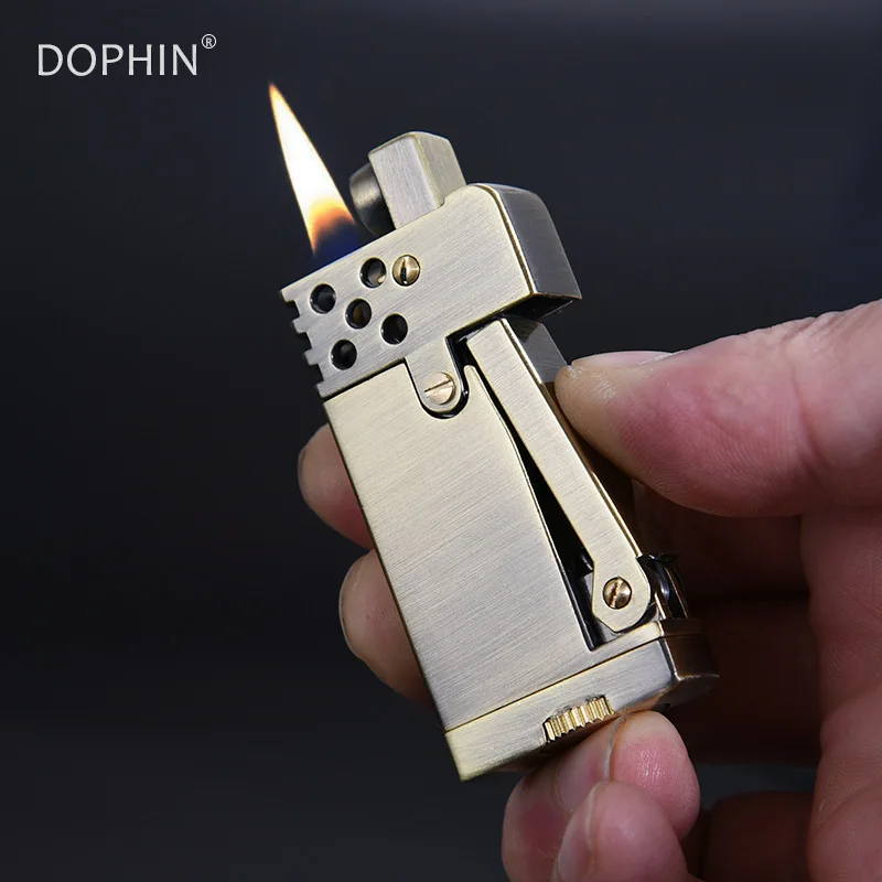 

Retro Gasoline Flint Side Pressure Ignition Cigarette Lighters Petrol Trenches Kerosene Lighter Oil Gasoline Fire Creative Gift