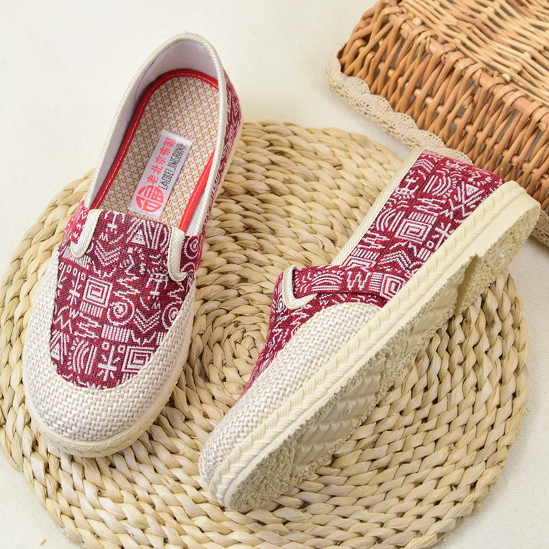 

Linen Ethnic Style Cloth Shoes Embroidered Shoes Women's Single Shoes Fashion Hanfu Breathable Soft Sole Dance Shoes