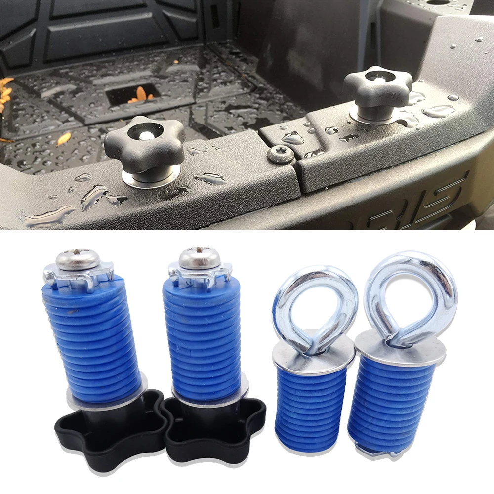 

4x Ring Bolt & Grip Thread Head Quick Lock And Ride Tie Down Anchor Kit For Polaris UTV ATV RZR ACE Sportsman With 1" Hole
