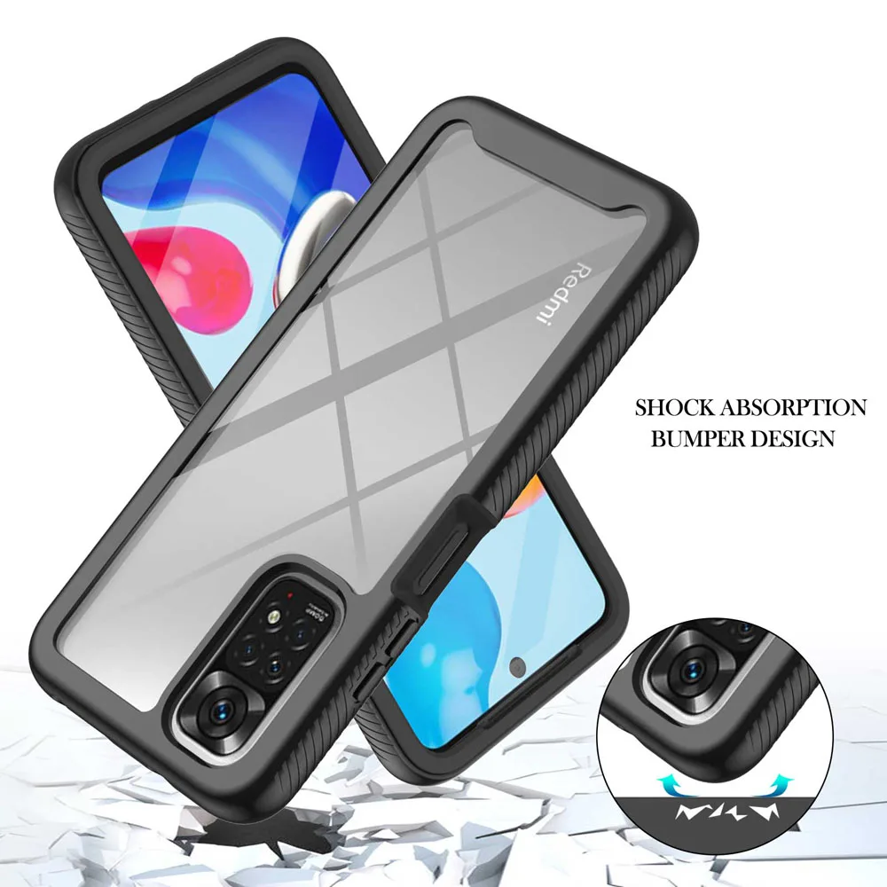 Прочный чехол с полным покрытием для Xiaomi Redmi Note 11 4G прозрачный защитный Note11 Pro