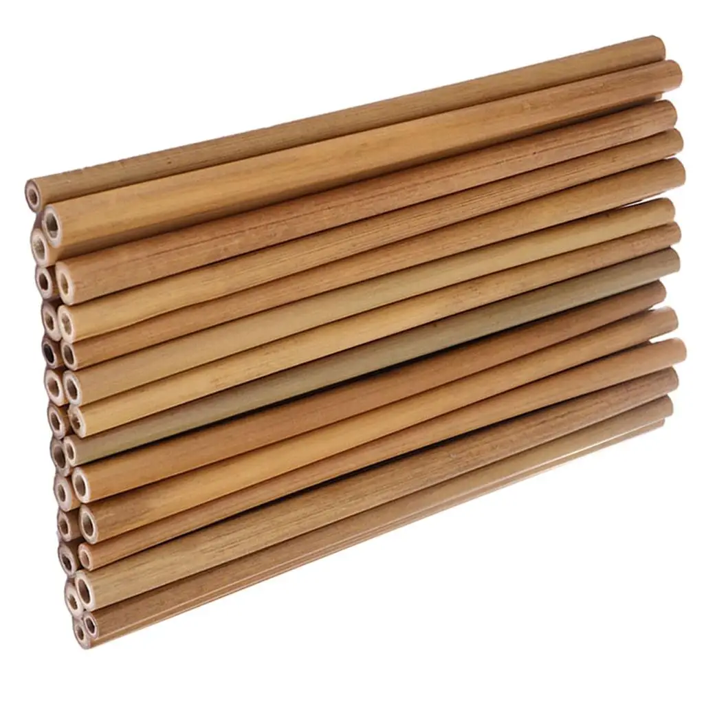 

30Pieces Real Bamboo Straw Tube Sustainable Kitchen Wood Musical Instrument