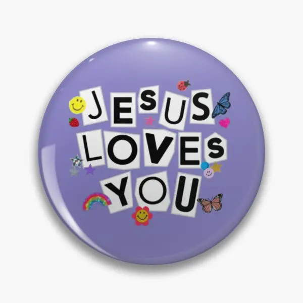 Мягкая булавка для пуговиц Иисус любит тебя кислый вдох декоративная лацкана
