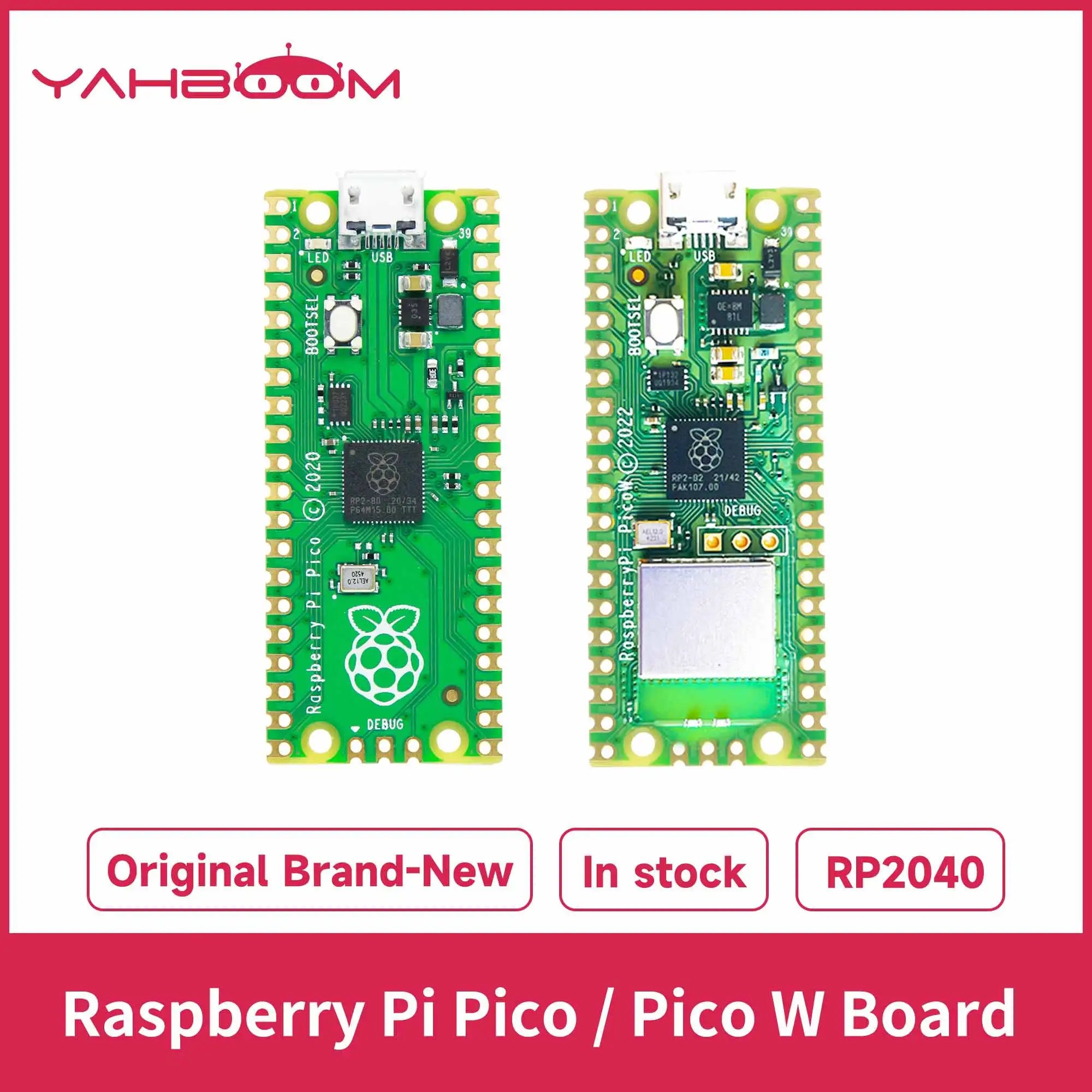

Yahboom Raspberry Pi Pico/Pico W Board RP2040 Dual-core Soldered 264KB ARM High-performance processor with Acrylic Case Kit