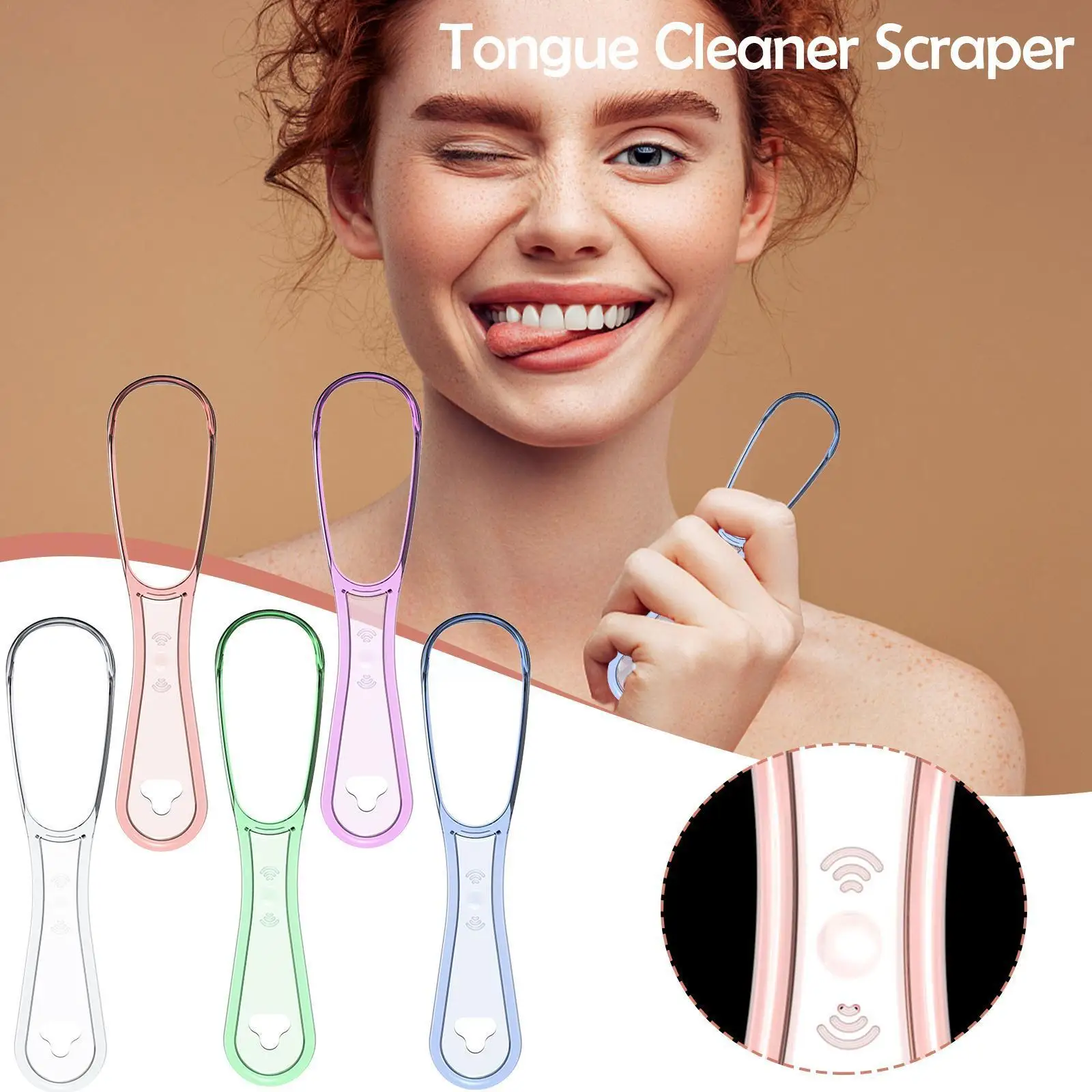 

1PC Hqd Tongue Cleaner Scraper Health Care Tongue Cleaner Scraper Remove Stains Fresh Breath Tongue Cleaning Tool For Adult S3R7