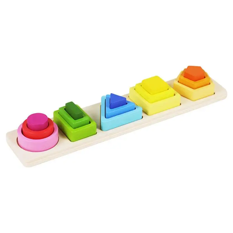 

Stacking Toys For Toddlers Wood Color And Shape Recognition Stacker Preschool Educational Toys Learning Puzzles Gift For 4 5 6