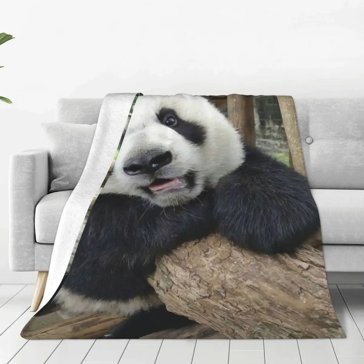 

Fubao Aibao Panda Fu Bao Blanket Soft Plush Sherpa Throw Blankets for Luxury Bedding Travel Camping