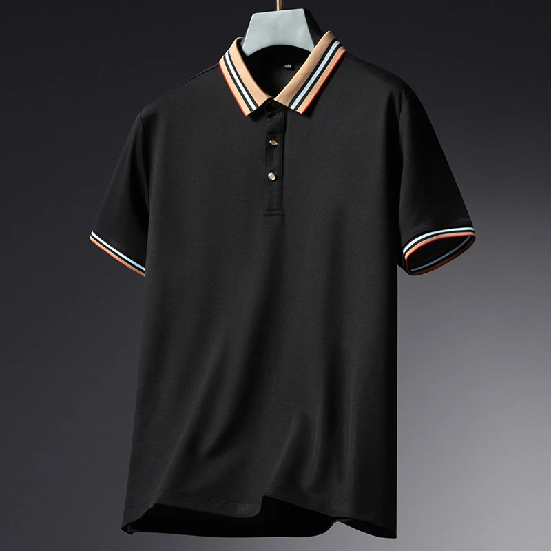 

Приталенная футболка-поло для мужчин, крутая Мягкая Повседневная футболка с отложным воротником и коротким рукавом, однотонные топы, лето