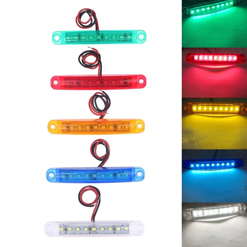 

12V Truck Trailer Side Marker Indicators Light Car Signal Brake Rear Warning Tail Clearance Light 9-LED Warning Lamp
