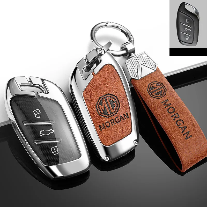 

Leather Rope Zinc Alloy Remote Key Case Full Cover For MG ZS EV MG6 EZS HS EHS For Roewe RX5 I6 I5 RX3 RX8 ERX5 Car Accessories