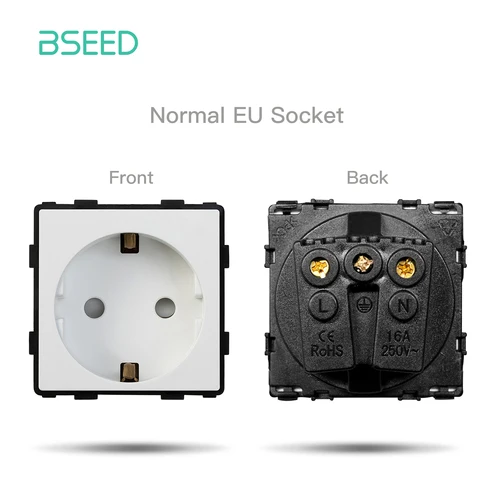 BSEED стеклянные рамки TV/ST/Тип разъема USB-C EU Socket CAT5 RJ45 HDMI розетка, функциональные детали, 1/2 канала, механические переключатели
