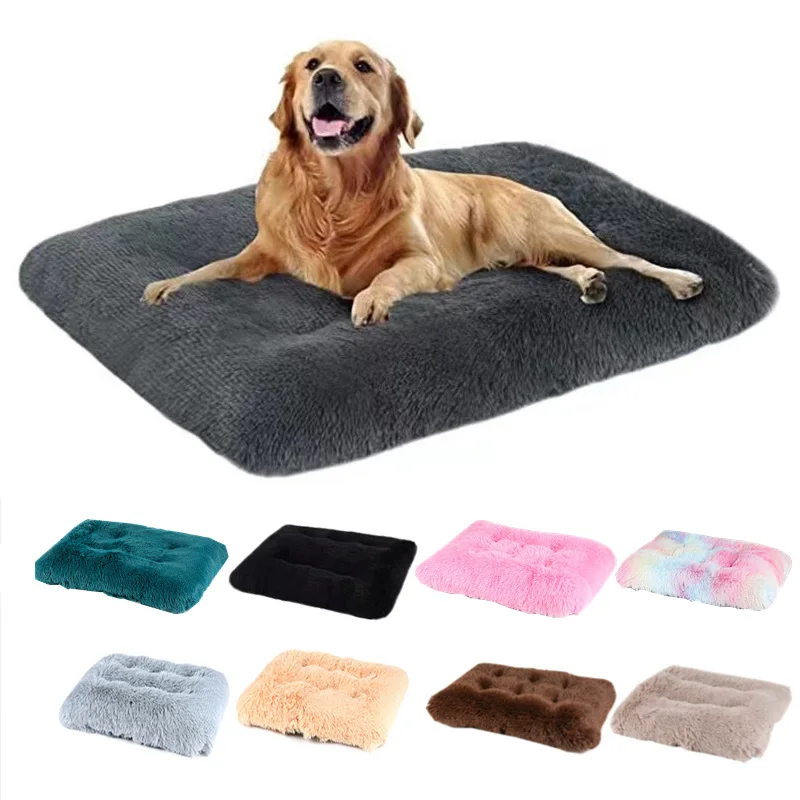 

Long Plush Dog Bed Square Dog Mat Pet Cushion Blanket Soft Fleece Cat Cushion Puppy Chihuahua Sofa Mat Pad For Small Large Dogs