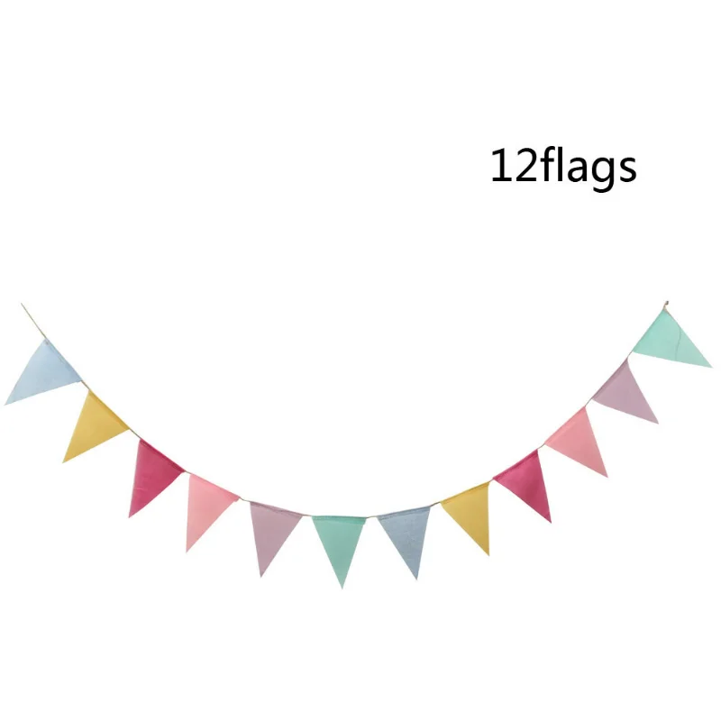 

6 цветов, искусственный Конопляный треугольный флаг, свадебное украшение, искусственный флаг, тянущийся Рождественский цветной флаг, 12 шт., самоуправляющийся Декор