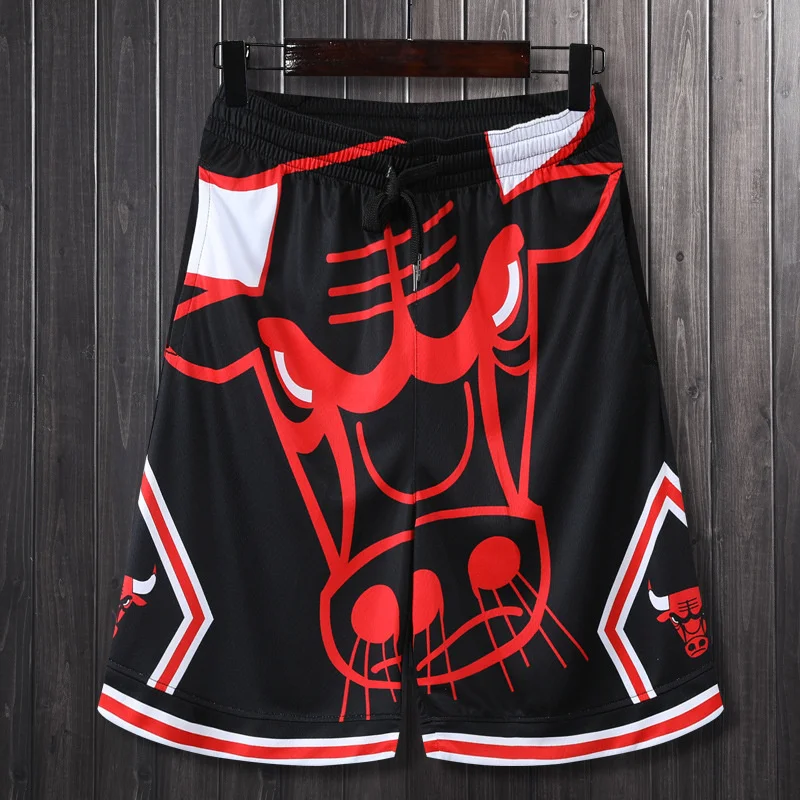 

Ah yuan New Vintage Street Basketball Pants Warriors Raptors Sports Training Men's Loose Oversized Shorts Male Casual Sweatpants