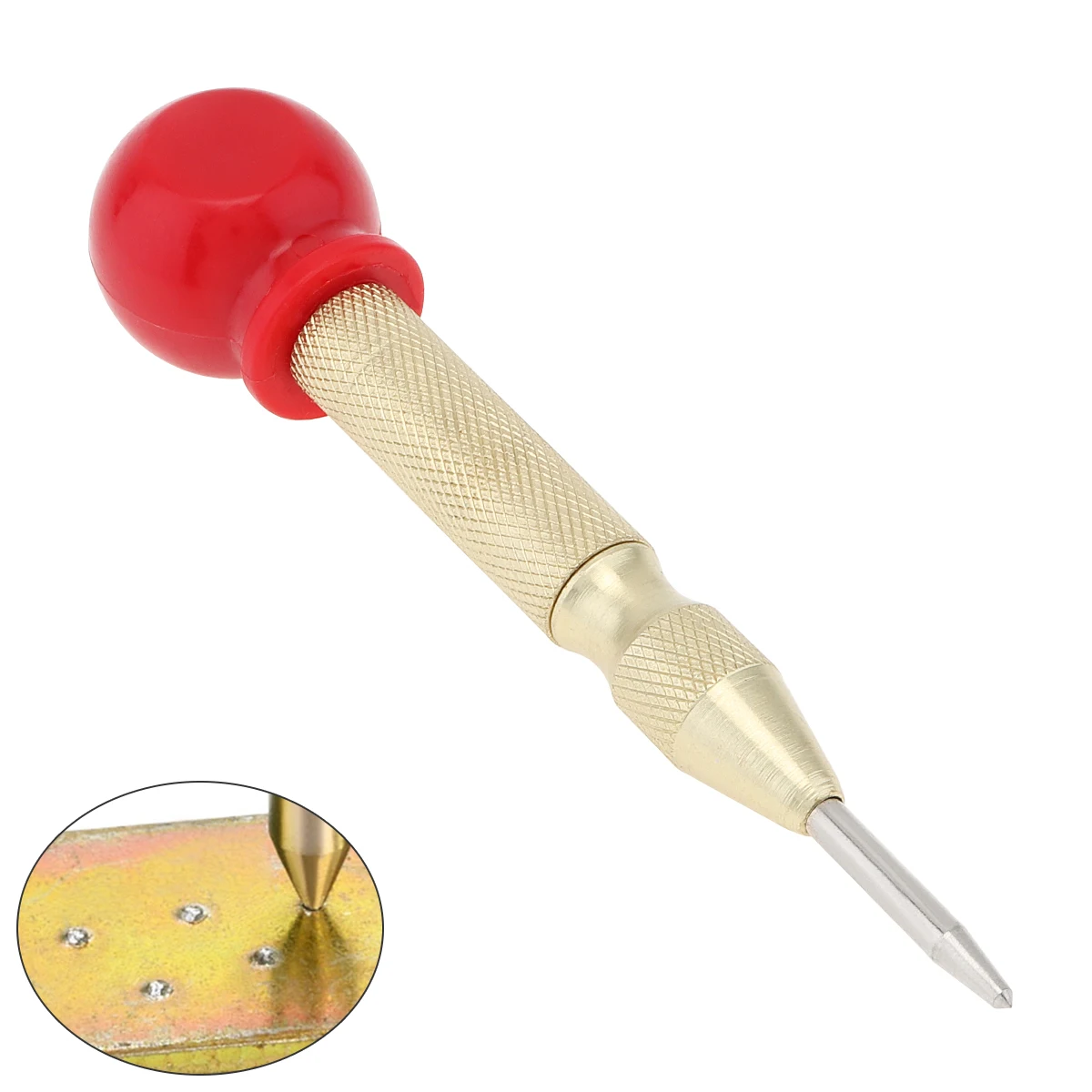 

130mm HSS & Brass Spring Loaded Automatic Center Pin Punch Marking Starting Holes Tools