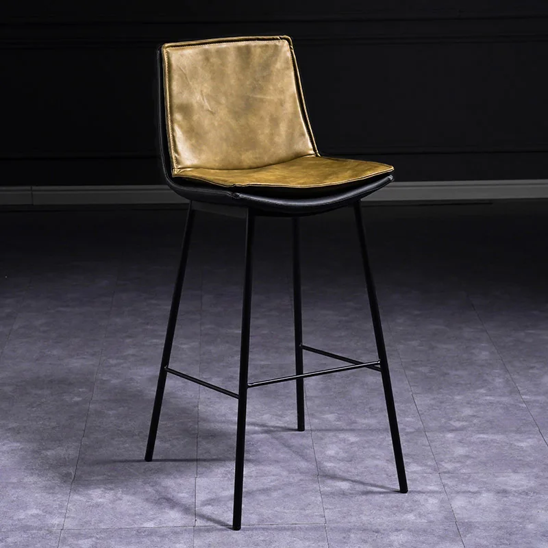 

Nordic Backrest High Stools Lounge Creative Modern Minimalist Dining Room Chairs Kitchen Front Desk Cafe Light Furniture Chair