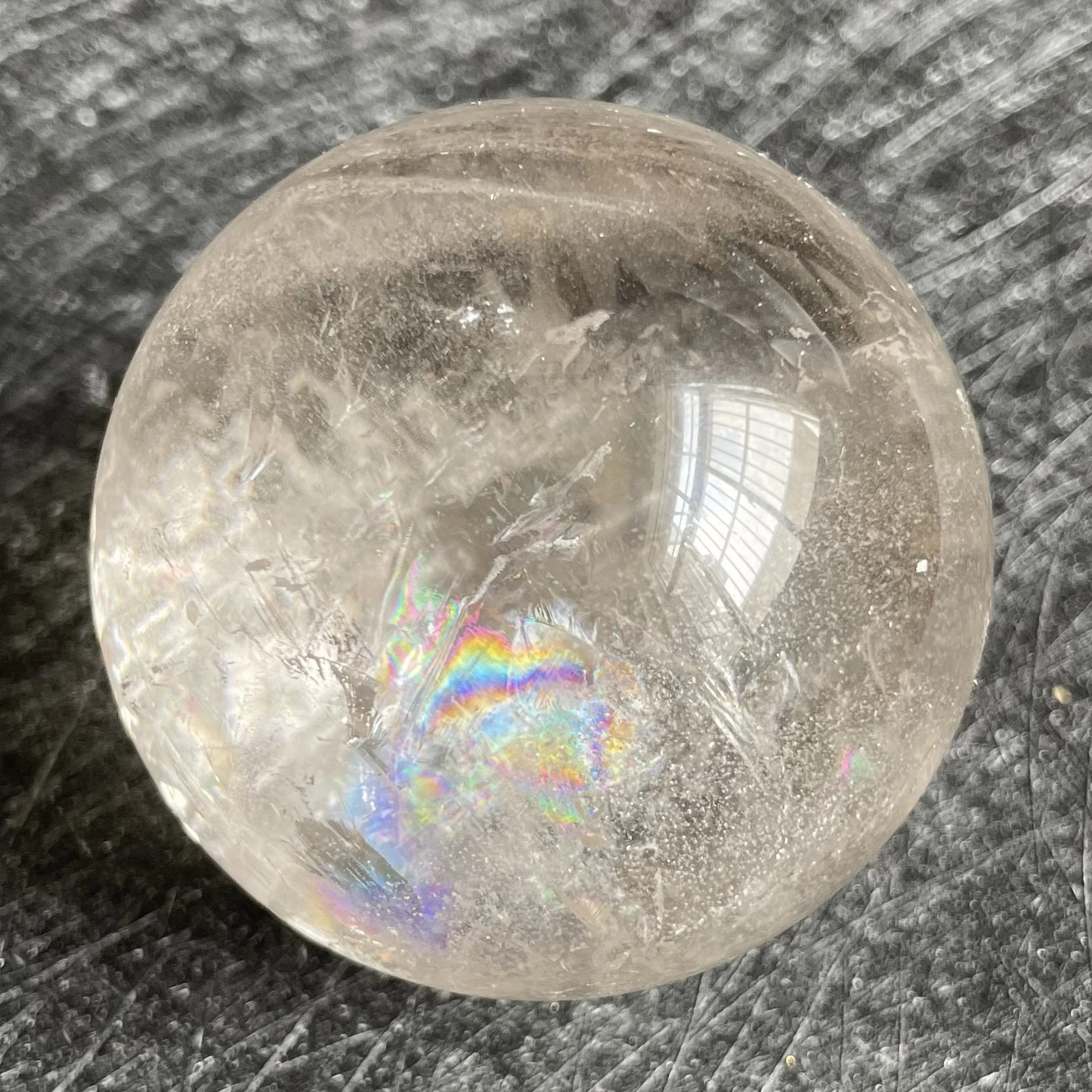 182 г натуральный камень прозрачный кварц хрустальный шар Радужная Сфера