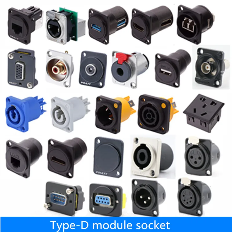 

Высококачественное основание модуля D-типа для панели аудио-видео мультимедийный разъем XLR VGA DB9 BNC USB RJ45 RJ11 3,5/6,35 HDMI-Совместимость