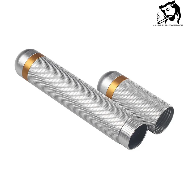 

JUSES' SMOKESHOP New Hot selling boutique aluminum alloy multi-color cigar moisturizing tube. Great gift for smoking supplies