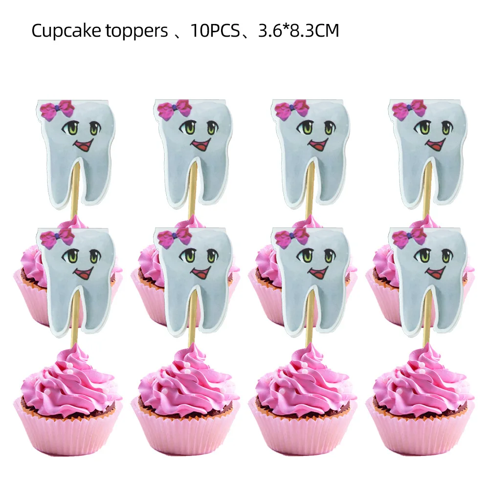 Розовые украшения для вечеринки My First Tooth девочек одноразовая посуда стандартный