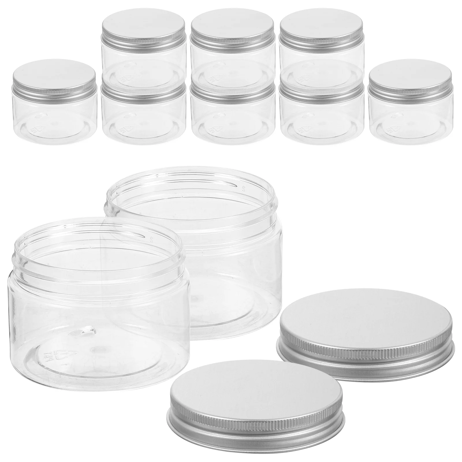 

10pcs Food Jar Round Jar Food Storage Container For Tea Sugar Transparent Food Box