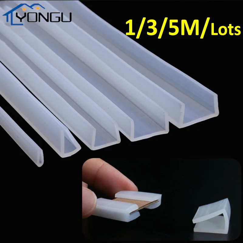 

1/3/5M White Rubber Edge Strip U Section Seal Edge Shield Encloser Glass Metal Sheet Anti-Collision Protect U-Shaped Strip