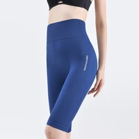 womens seamless yoga knee shorts fitness gym shorts for running hight waistted female sport summer active push up tight shorts