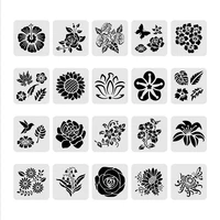 20sheet plastic children painting drawing stencil template rulers tool diy craft mold rulers cartoon hollow flower kids gifts