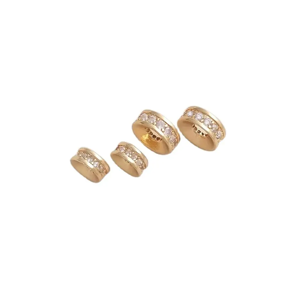 

14K gold zircon concave wheel bead divider bracelet necklace bead divider accessories DIY jewelry with bead material