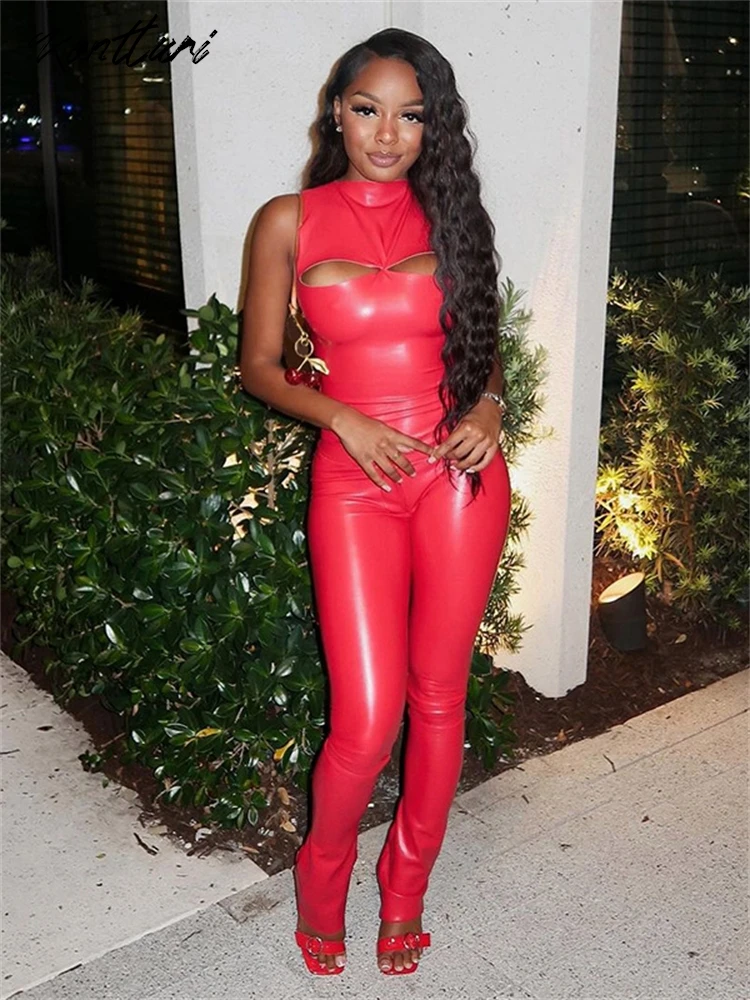 Kontturi летний сексуальный комплект из двух предметов искусственной кожи женский