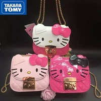 takara tomy cute cartoon hello kitty pu glossy messenger bag girls metal strap shoulder bag