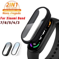 glass case for xiaomi mi band 7 screen protector casefilm for miband 6 5 4 smart watchband full protective cover case miband
