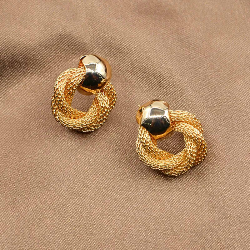 Женские ажурные серьги 2022 модные в стиле ретро металлические несколько колец для