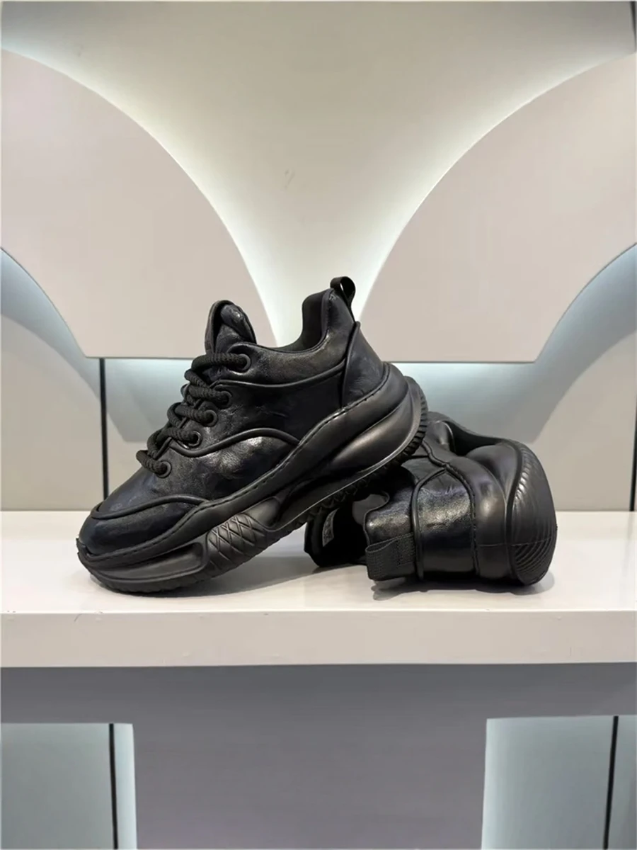 Осень и зима новая универсальная модная мужская обувь на шнуровке Ozhouzhan